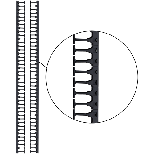 Finger bracket kit for 800 mm wide LANMASTER DCS cabinets, 2 pcs. in the kit, black